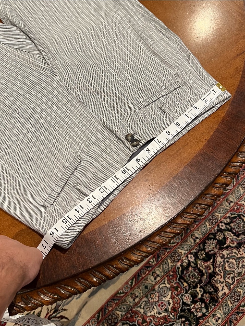 NWT $89 J.Jill Linen Stretch Wide Leg Trousers Granite Stripe 10 Mid-Rise - Picture 14 of 16